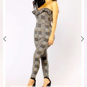 Fashion Nova Office Romance Plaid Jumpsuit